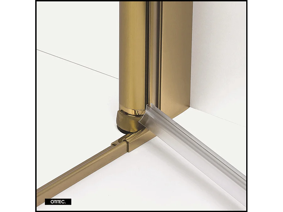 Paroi de Douche Italienne - 70 x 195 - SEPTIA OR BROSSE - Retour Pivotant 34 cm - Or Brossé