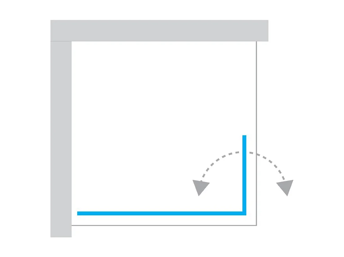 Paroi de Douche Italienne - 110 x 195 - SEPTIA CUIVRE BROSSE - Retour Pivotant 34 cm - Cuivre Brossé