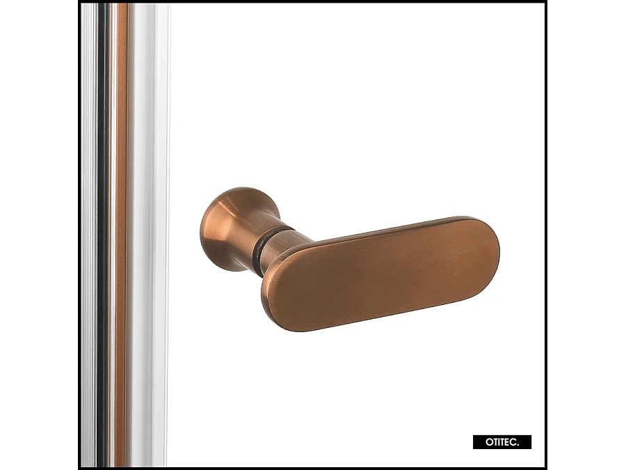 Paroi de Douche Italienne - 120 x 195 - SEPTIA CUIVRE BROSSE - Retour Pivotant 34 cm - Cuivre Brossé