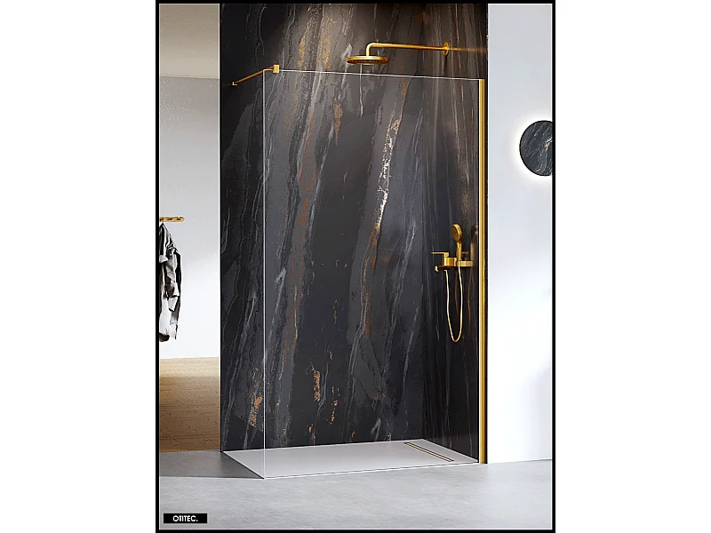 Paroi de Douche Italienne - 120 x 200 - OR BROSSÉ - NESTA