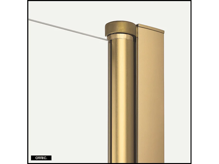 Paroi de Douche Italienne - 90 x 195 - SEPTIA OR BROSSE - Retour Pivotant 54 cm - Or Brossé