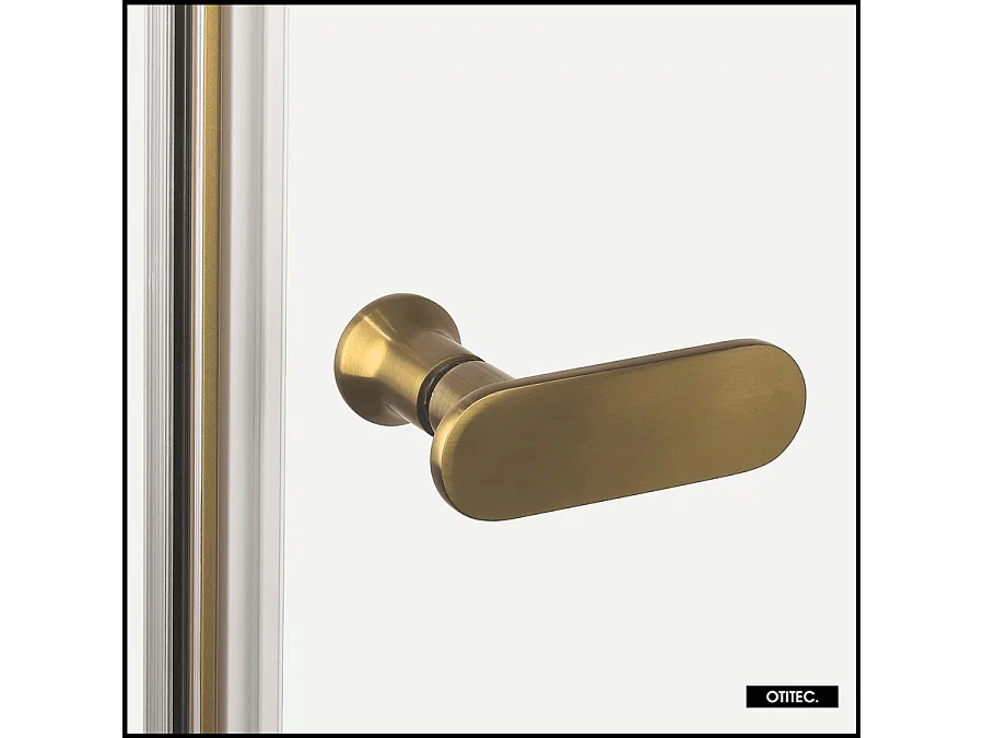 Paroi de Douche Italienne - 90 x 195 - SEPTIA OR BROSSE - Retour Pivotant 54 cm - Or Brossé