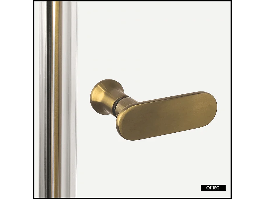 Paroi de Douche Italienne - 110 x 195 - SEPTIA OR BROSSE - Retour Pivotant 34 cm - Or Brossé