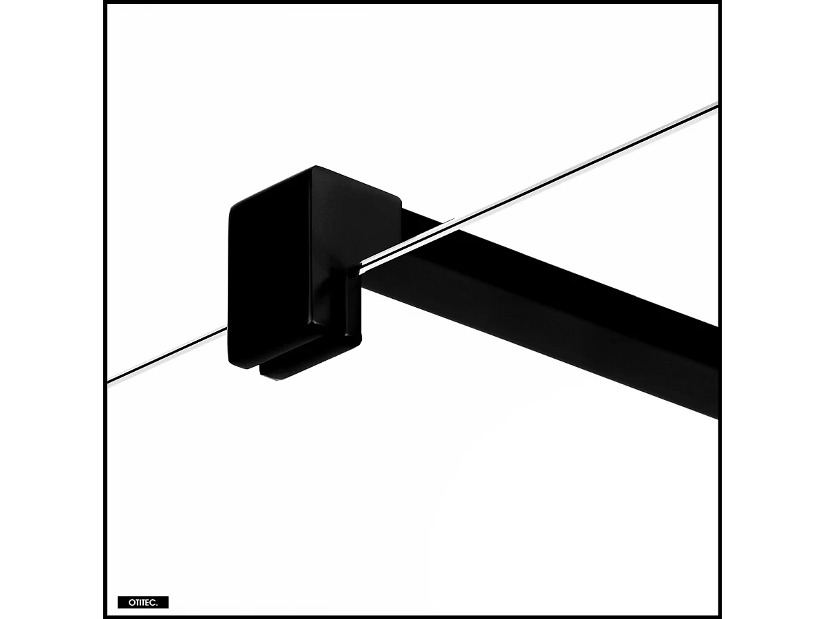 Paroi de Douche Italienne - 130 x 200 - NOIR MAT- NESTA