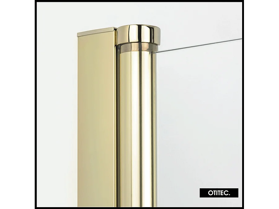 Paroi de Douche Italienne - 100 x 195 - SEPTIA OR LEGER - Retour Pivotant 54 cm - Or léger