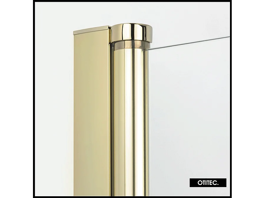 Paroi de Douche Italienne - 80 x 195 - SEPTIA OR LEGER - Retour Pivotant 34 cm - Or léger