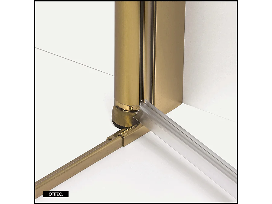 Paroi de Douche Italienne - 120 x 195 - SEPTIA OR BROSSE - Retour Pivotant 34 cm - Or Brossé