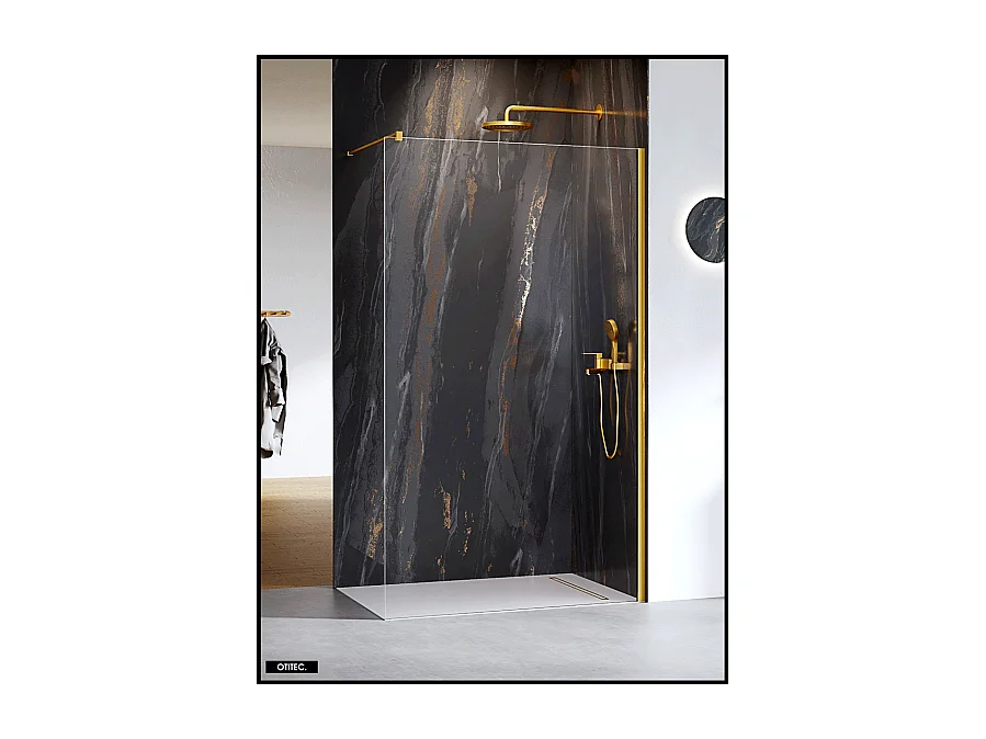 Paroi de Douche Italienne - 140 x 200 - OR BROSSÉ - NESTA