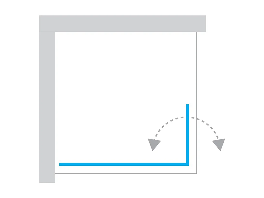 Paroi de Douche Italienne - 80 x 195 - SEPTIA OR BROSSE - Retour Pivotant 54 cm - Or Brossé