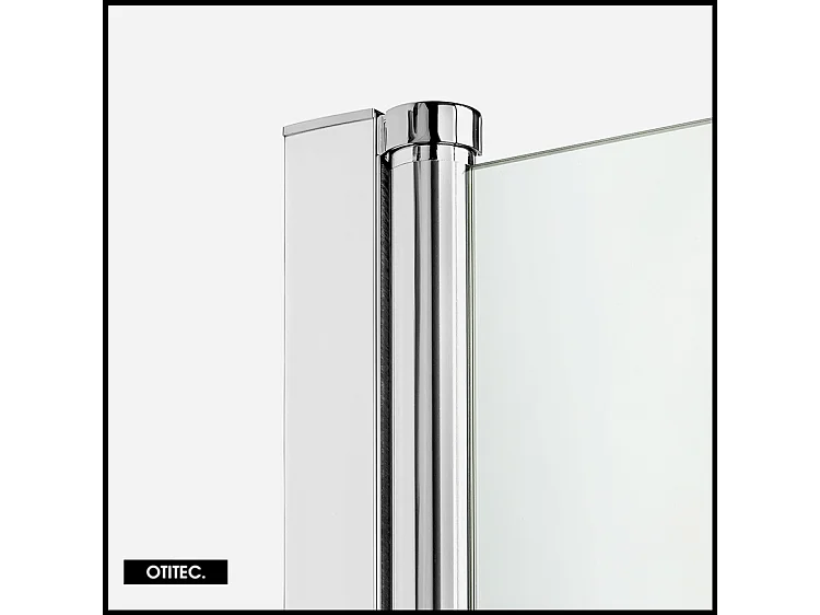 Paroi de Douche Italienne - 70 x 195 - SEPTIA CHROME - Retour Pivotant 54 cm - Chrome