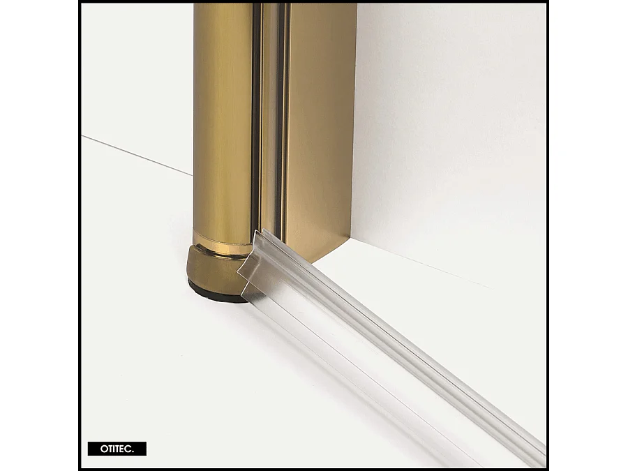 Paroi de Douche Italienne - 100 x 195 - SEPTIA OR BROSSE - Retour Pivotant 54 cm - Or Brossé