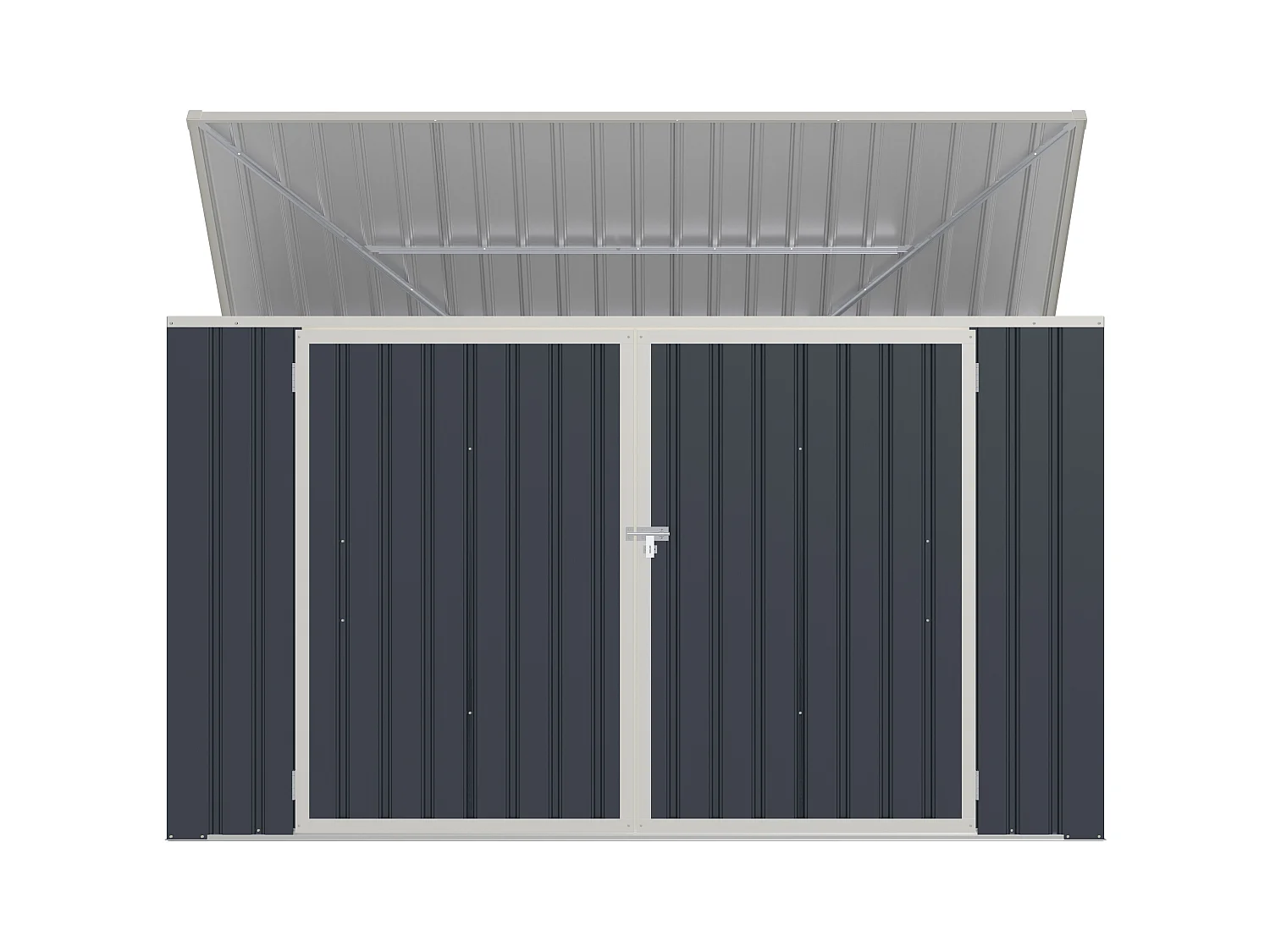 3er Mülltonnenbox aus verzinktem Stahl - Anthrazitgrau - 237 x 101 x 131 cm - ILARIO