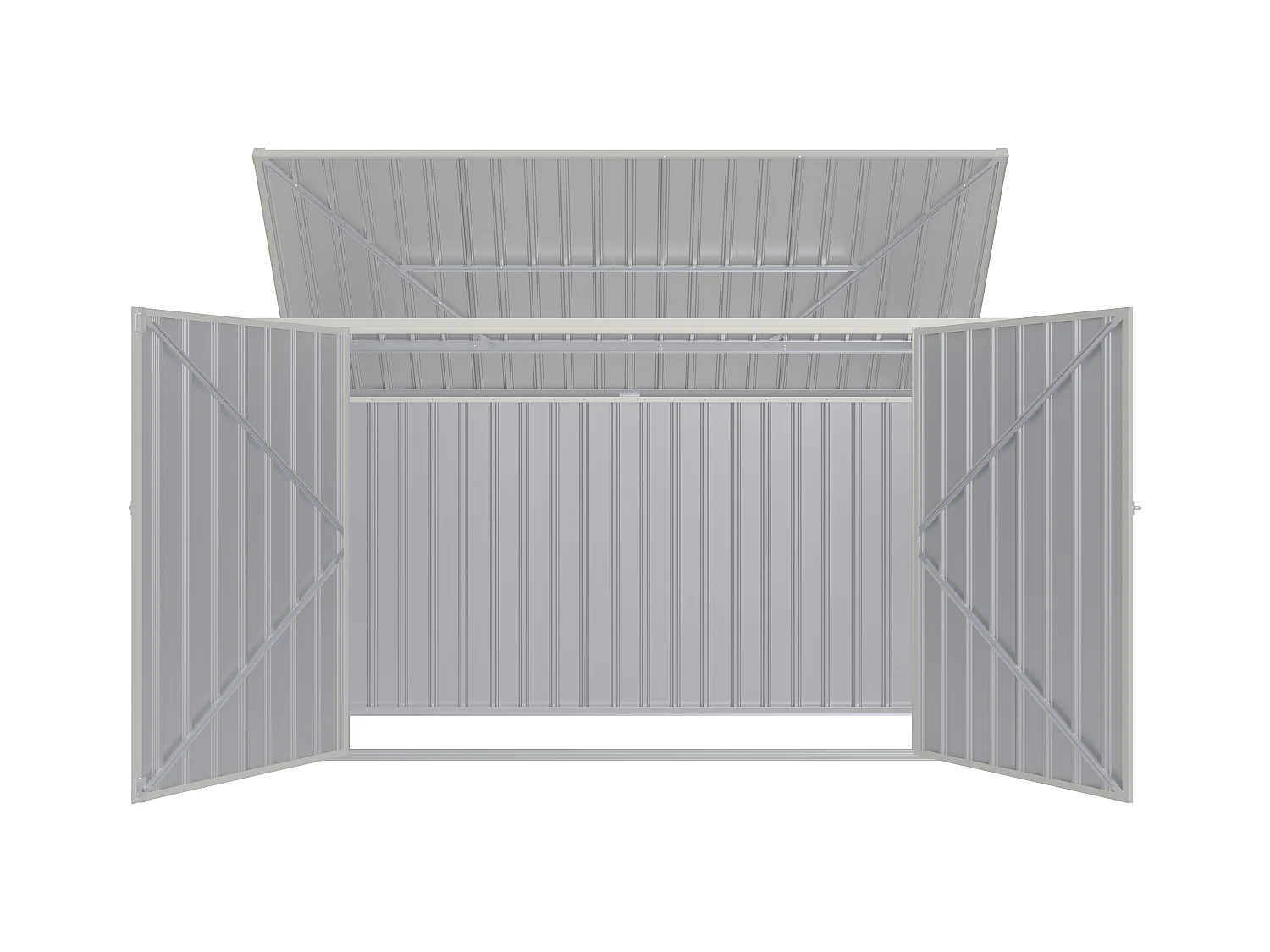 3er Mülltonnenbox aus verzinktem Stahl - Anthrazitgrau - 237 x 101 x 131 cm - ILARIO
