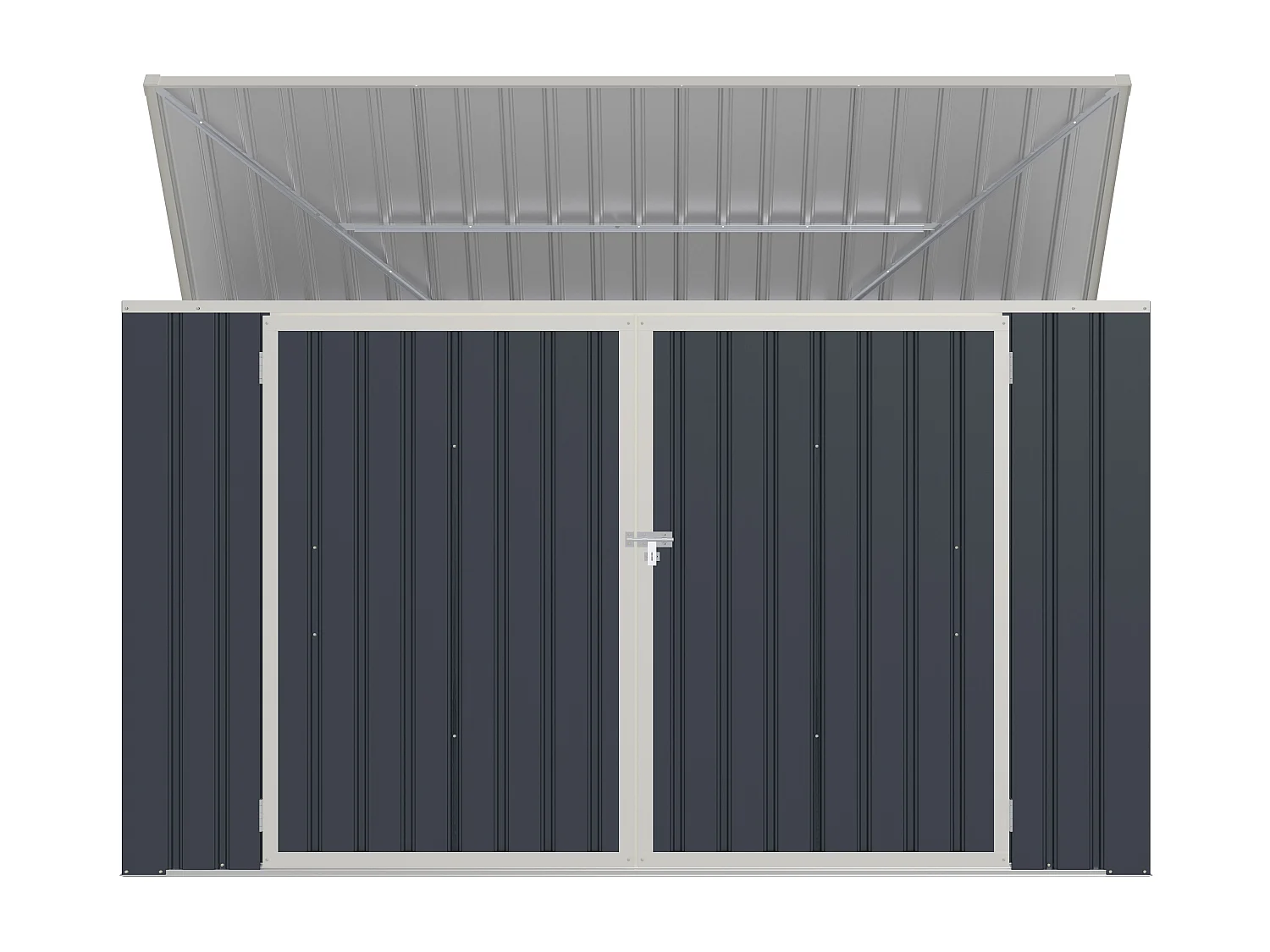 Abri pour poubelle triple en acier galvanisé gris anthracite - L237 x P101 x H131 cm - ILARIO