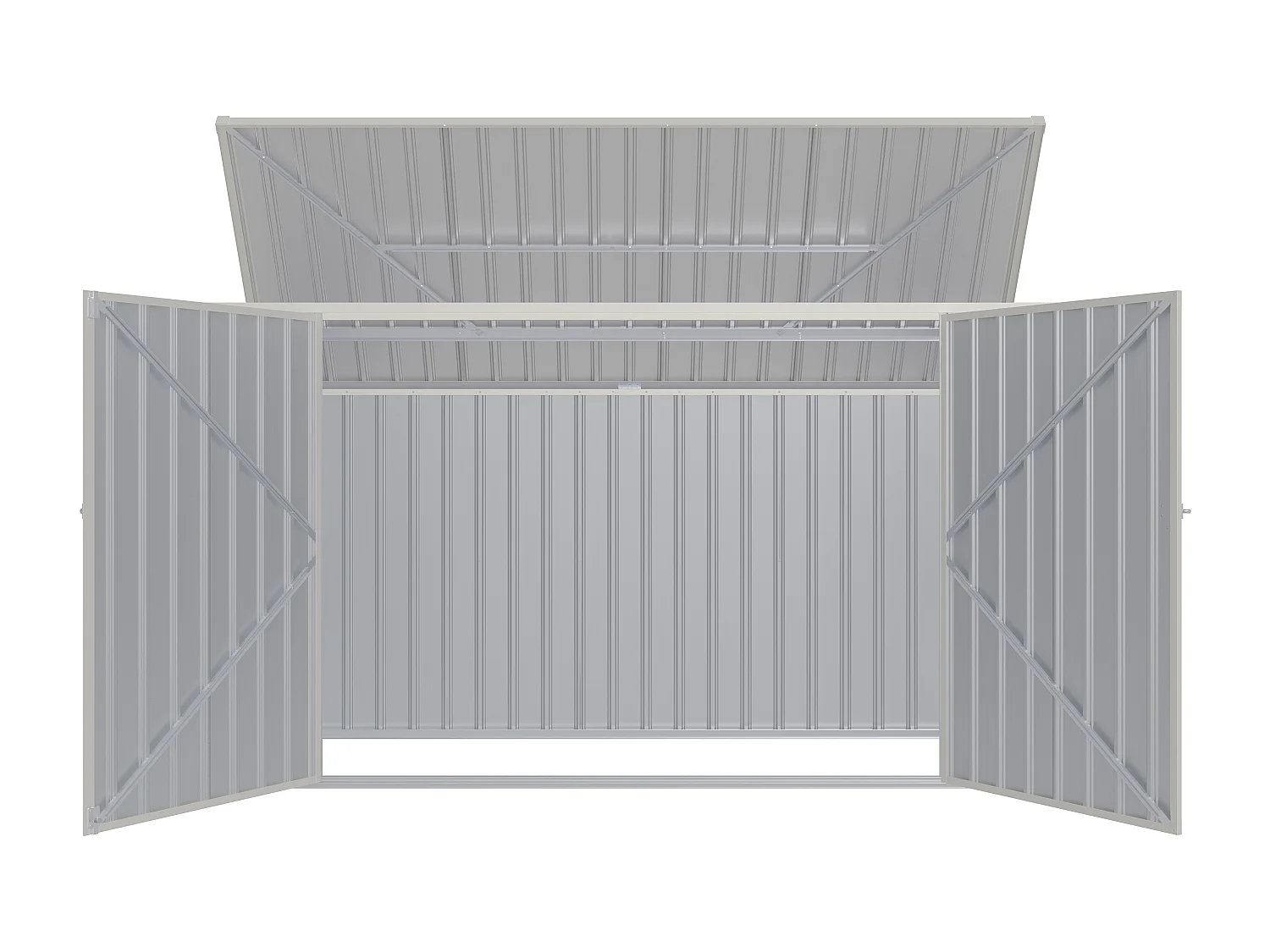 Abri pour poubelle triple en acier galvanisé gris anthracite - L237 x P101 x H131 cm - ILARIO