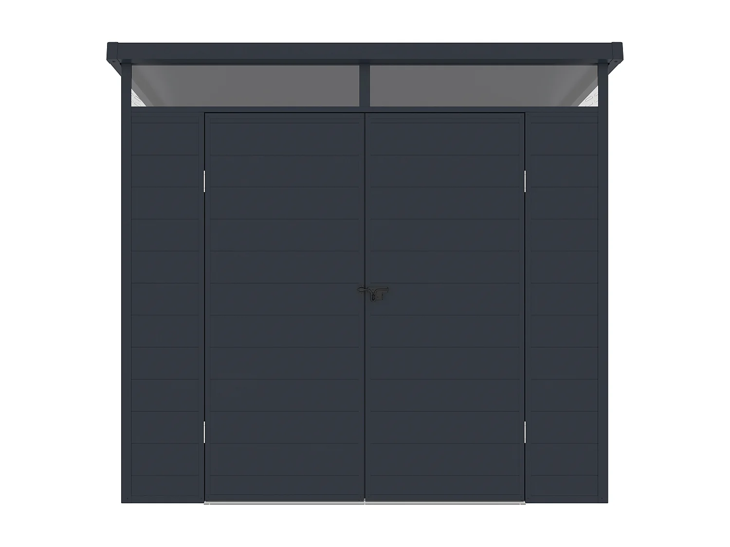 Caseta de jardín de resina gris antracita 4 m² con suelo - MINARO