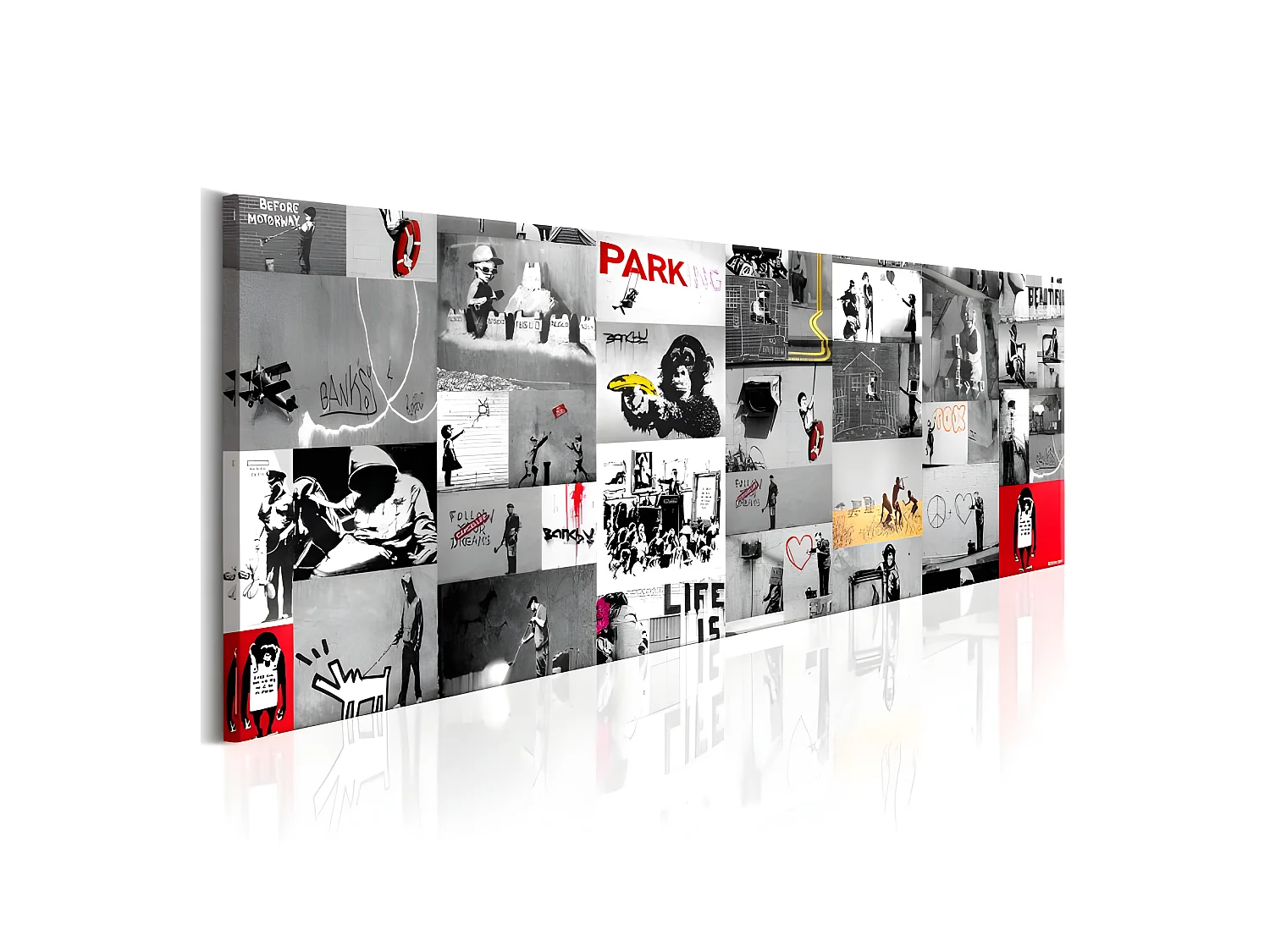 Tableau Street Art Banksy II 135x45 cm