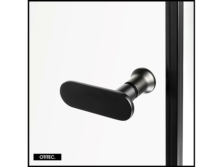 Paroi de Douche Italienne - 120 x 195 - SEPTIA NOIR MAT - Retour Pivotant 34 cm - Noir Mat