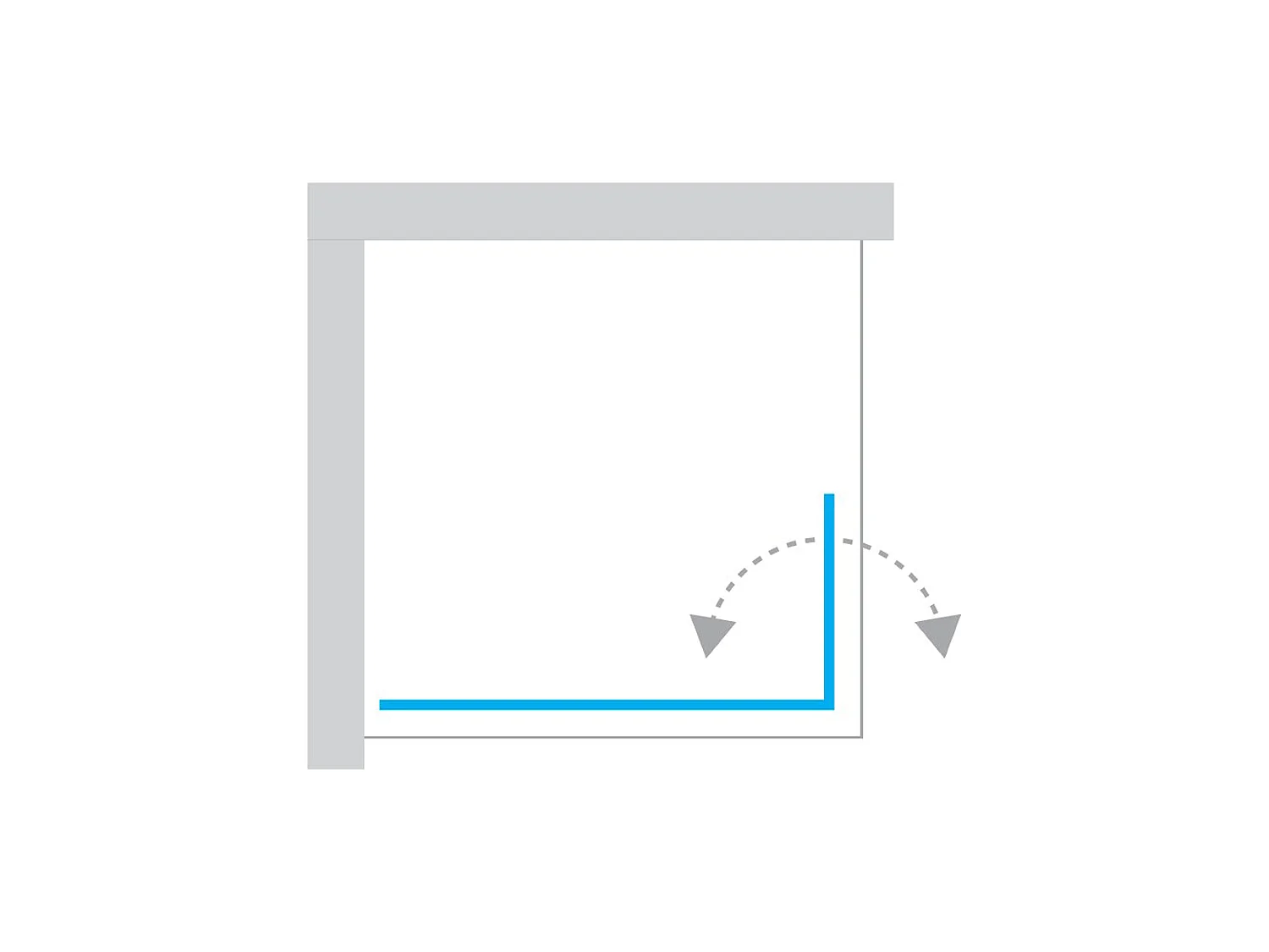 Paroi de Douche Italienne - 90 x 195 - SEPTIA OR LEGER - Retour Pivotant 34 cm - Or léger
