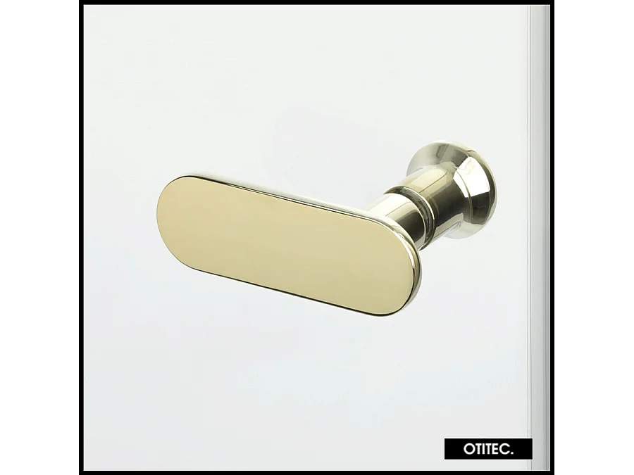 Paroi de Douche Italienne - 110 x 195 - SEPTIA OR LEGER - Retour Pivotant 34 cm - Or léger