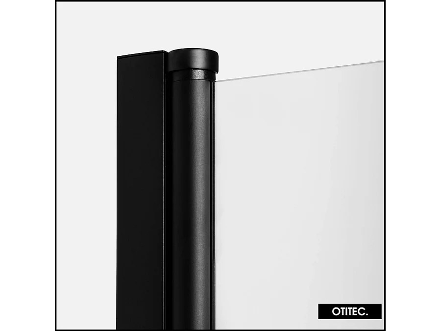 Paroi de Douche Italienne - 110 x 195 - SEPTIA NOIR MAT - Retour Pivotant 54 cm - Noir Mat