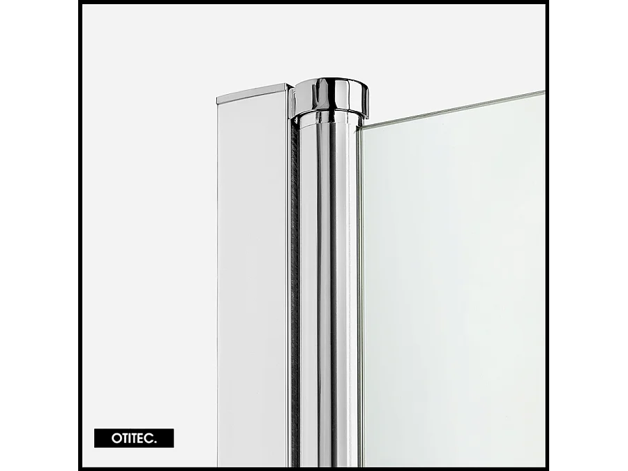 Paroi de Douche Italienne - 100 x 195 - SEPTIA CHROME - Retour Pivotant 34 cm - Chrome