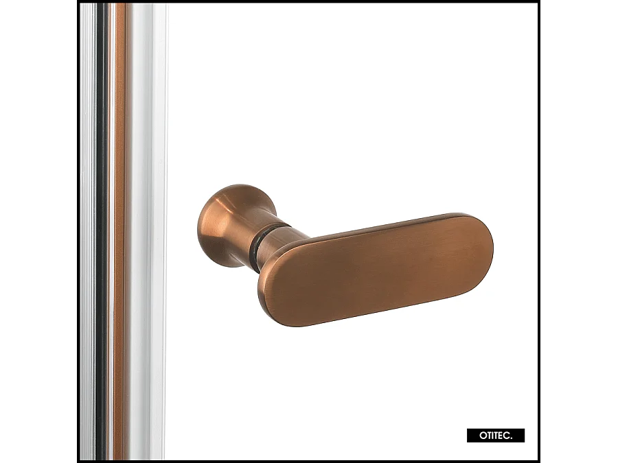 Paroi de Douche Italienne - 120 x 195 - SEPTIA  CUIVRE BROSSE - Retour Pivotant 54 cm - Cuivre Brossé