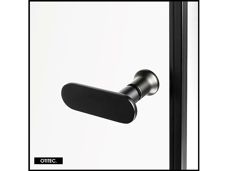 Paroi de Douche Italienne - 90 x 195 - SEPTIA NOIR MAT - Retour Pivotant 54 cm - Noir Mat