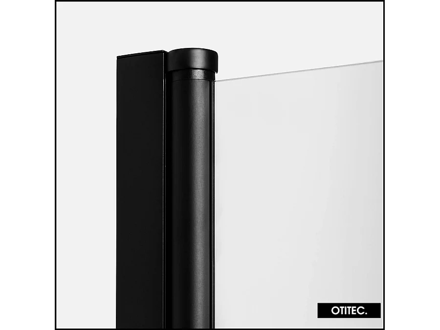 Paroi de Douche Italienne - 90 x 195 - SEPTIA NOIR MAT - Retour Pivotant 54 cm - Noir Mat