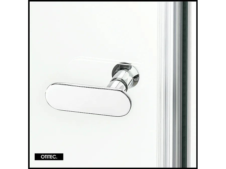 Paroi de Douche Italienne - 90 x 195 - SEPTIA CHROME - Retour Pivotant 34 cm - Chrome