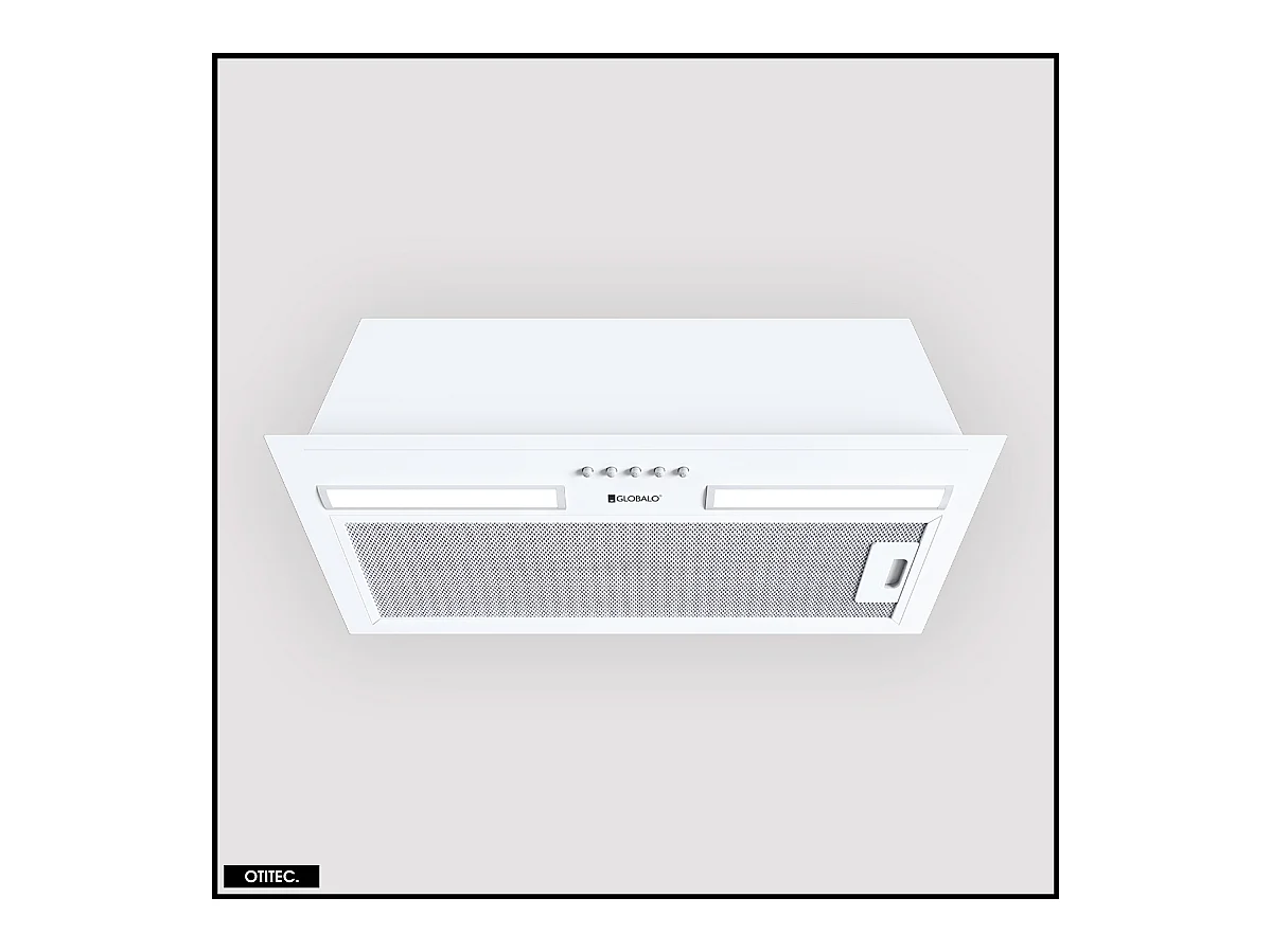 Hotte Casquette Aspirante Silencieuse - 60 cm - 320 m3/h - HADARIO - Blanc
