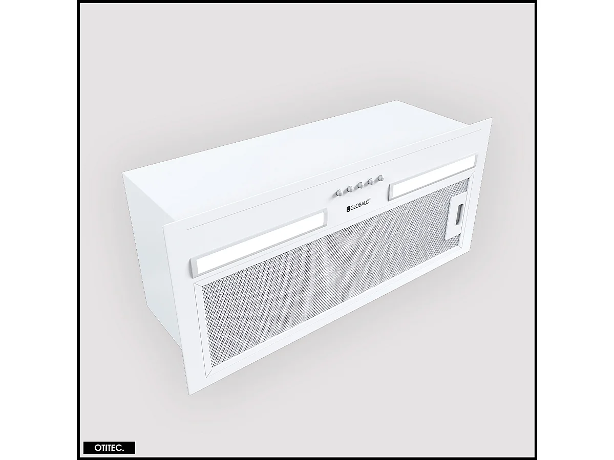 Hotte Casquette Aspirante Silencieuse - 60 cm - 320 m3/h - HADARIO - Blanc