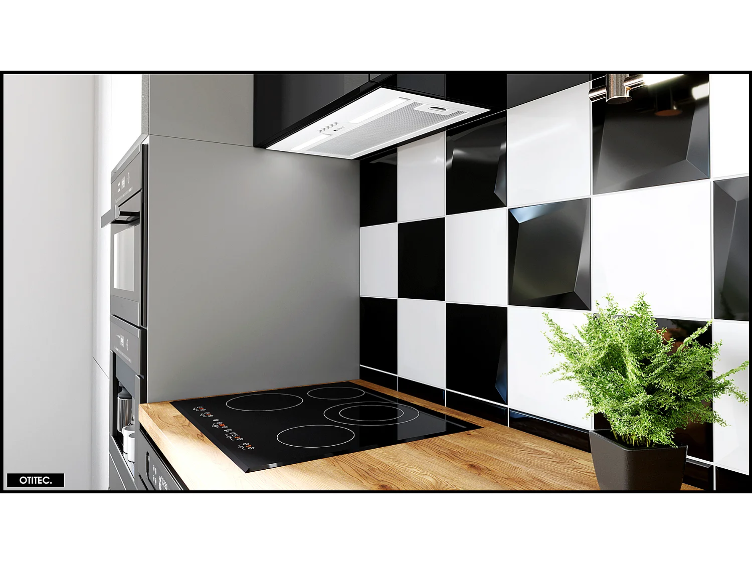 Hotte Casquette Aspirante Silencieuse - 60 cm - 320 m3/h - HADARIO - Blanc