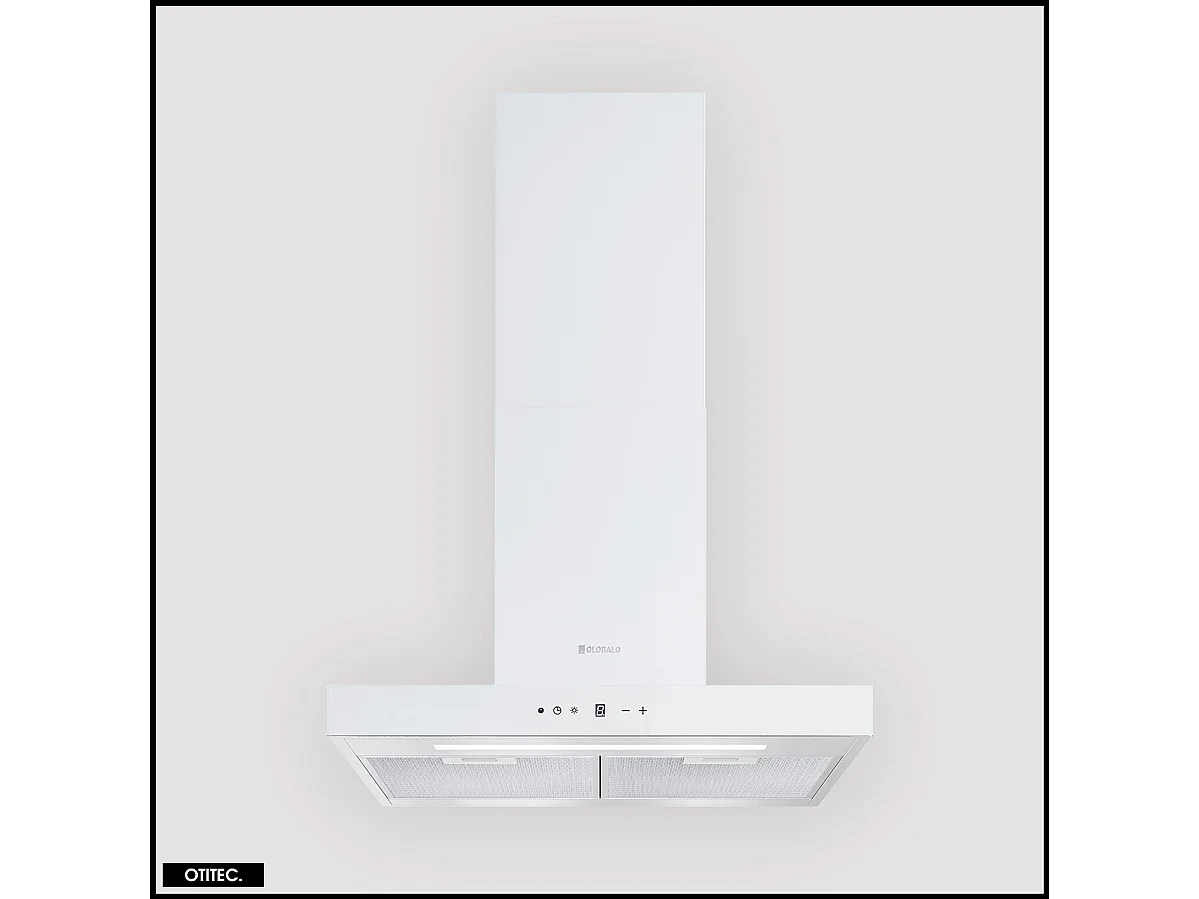 Hotte Murale Aspirante Silencieuse - 60 cm - 596 m3/h - LONATIO - Blanc