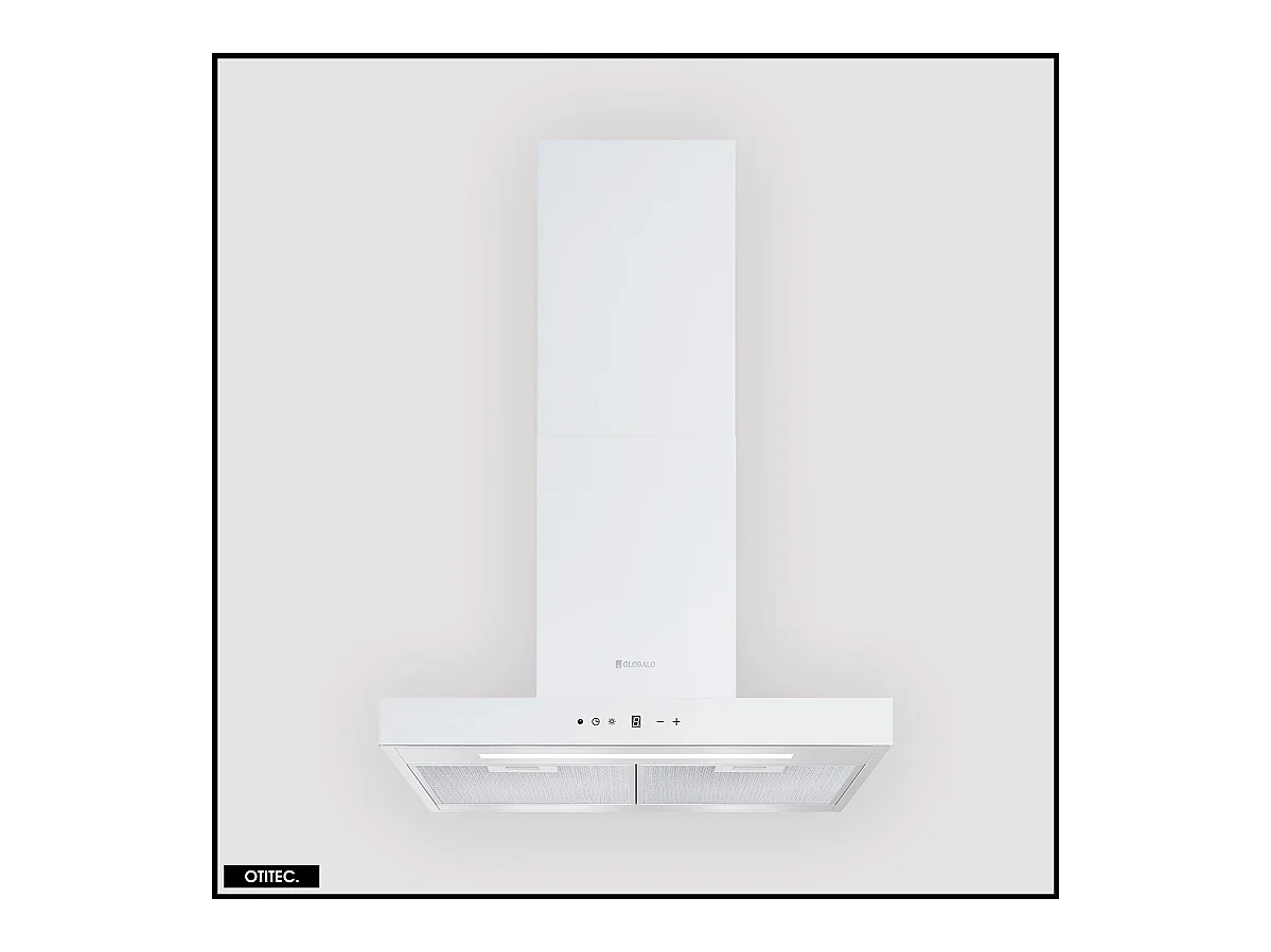 Hotte Murale Aspirante Silencieuse - 60 cm - 596 m3/h - LONATIO - Blanc