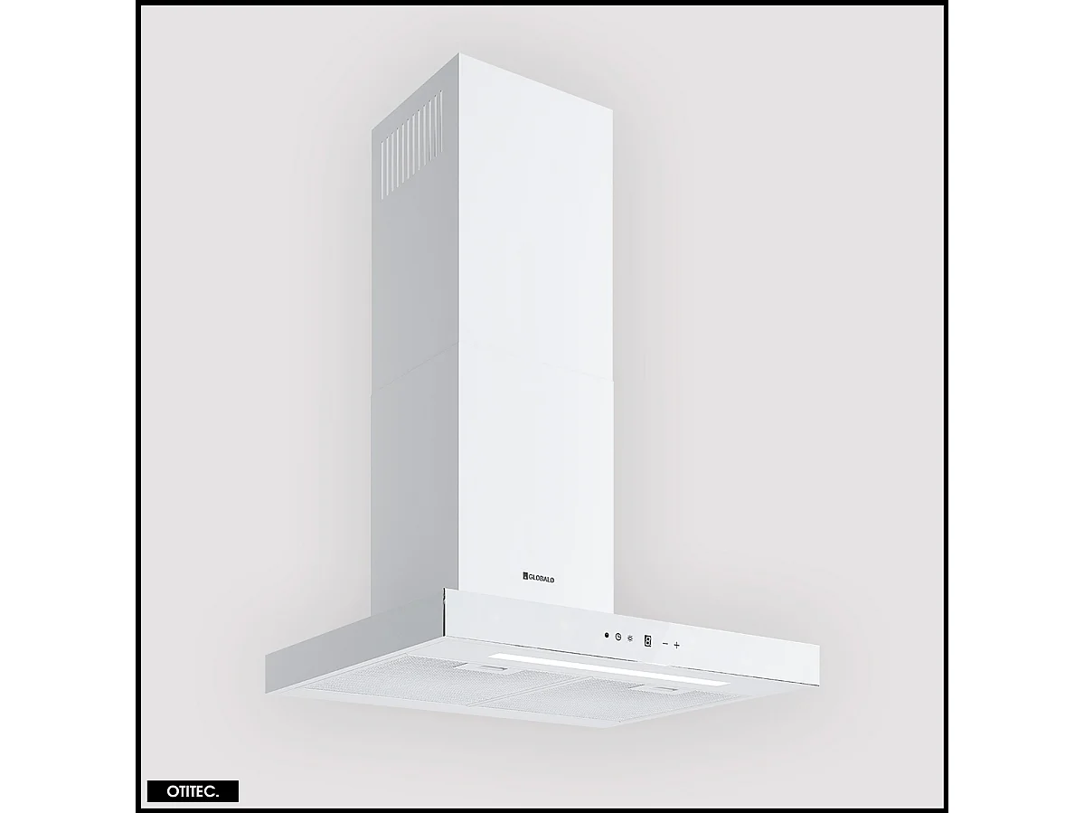 Hotte Murale Aspirante Silencieuse - 60 cm - 596 m3/h - LONATIO - Blanc