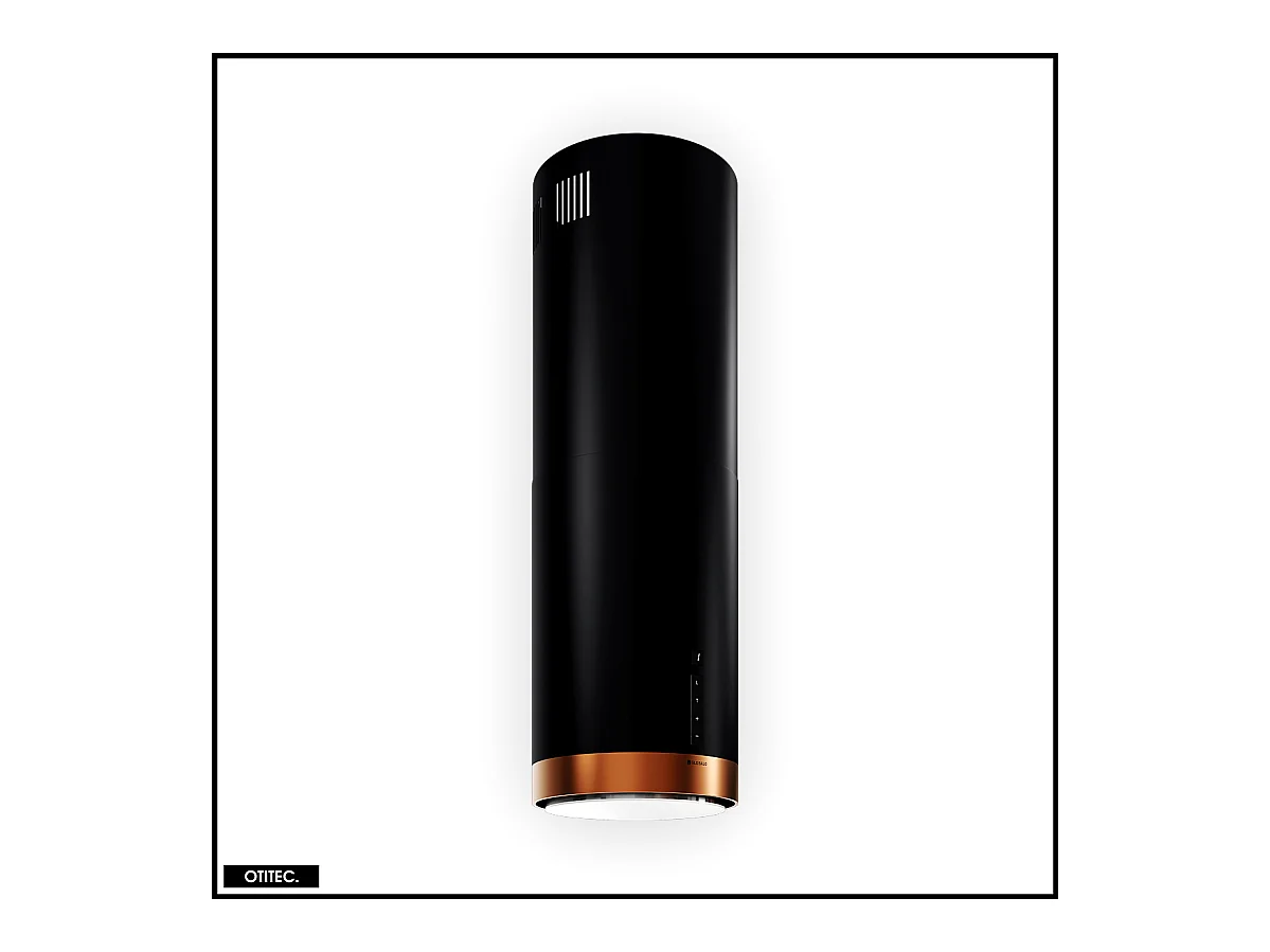 Hotte Îlot Aspirante Silencieuse - 39 cm - 675 m3/h - HEWENO - Noir avec Anneau
