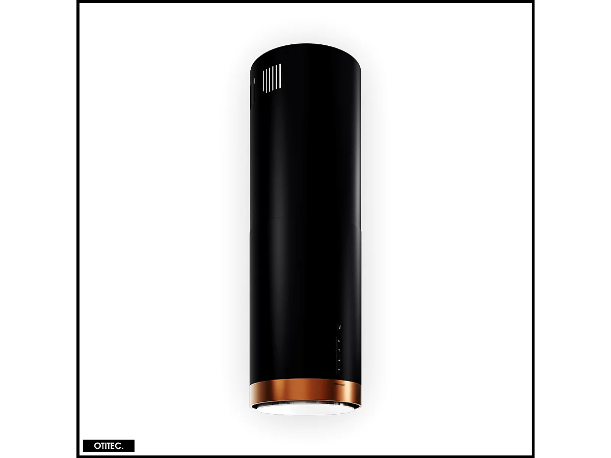 Hotte Îlot Aspirante Silencieuse - 39 cm - 675 m3/h - HEWENO - Noir avec Anneau