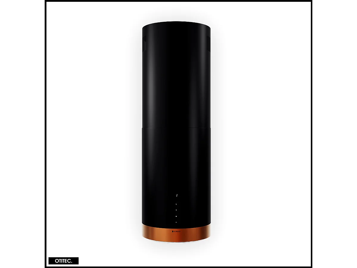 Hotte Îlot Aspirante Silencieuse - 39 cm - 675 m3/h - HEWENO - Noir avec Anneau