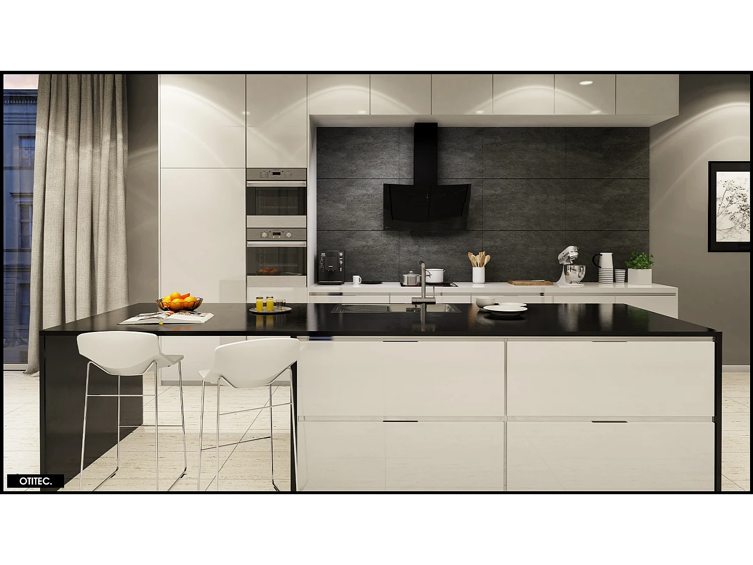 Hotte Murale Aspirante Silencieuse - 90 cm - 720 m3/h - VINTIO - Noir