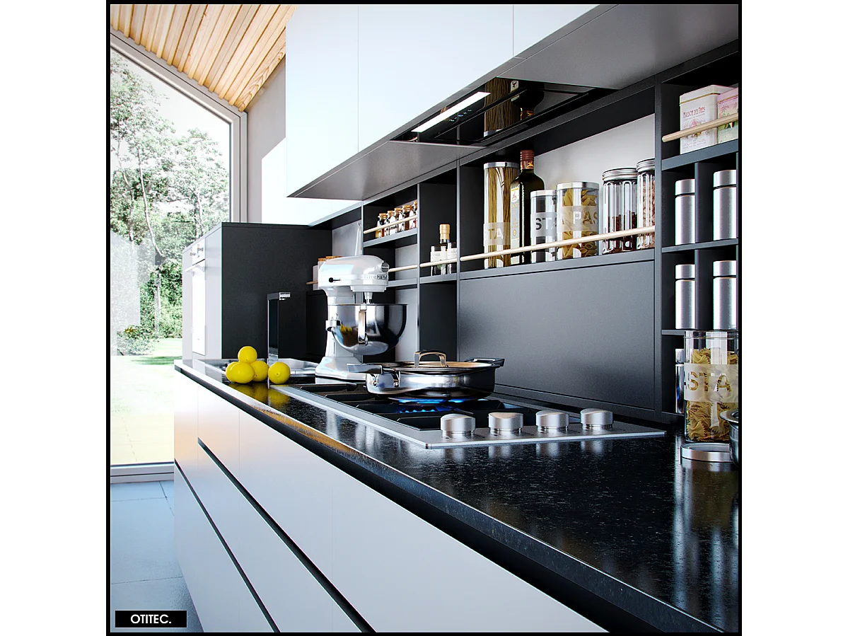 Hotte Casquette Aspirante Silencieuse - 60 cm - 525 m3/h - LOTEO - Noir