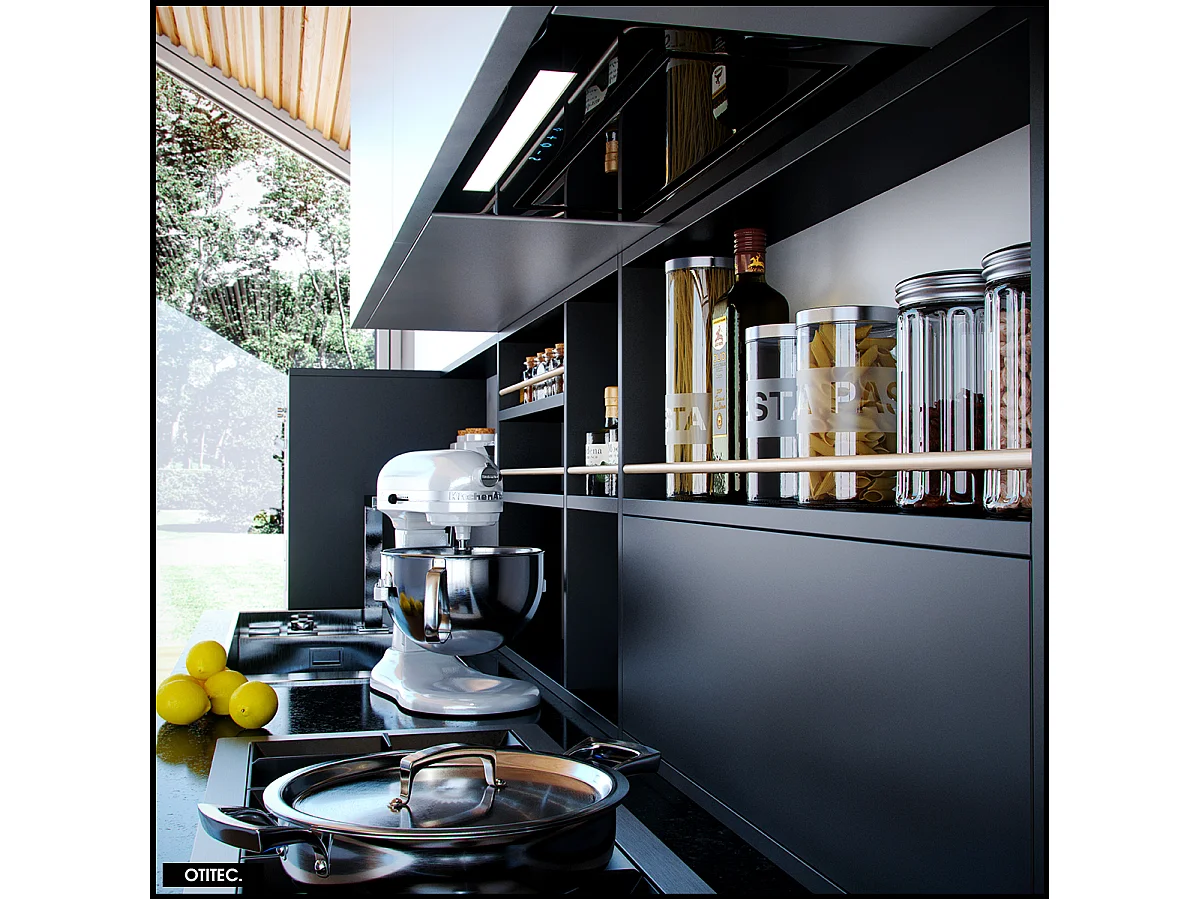 Hotte Casquette Aspirante Silencieuse - 60 cm - 525 m3/h - LOTEO - Noir