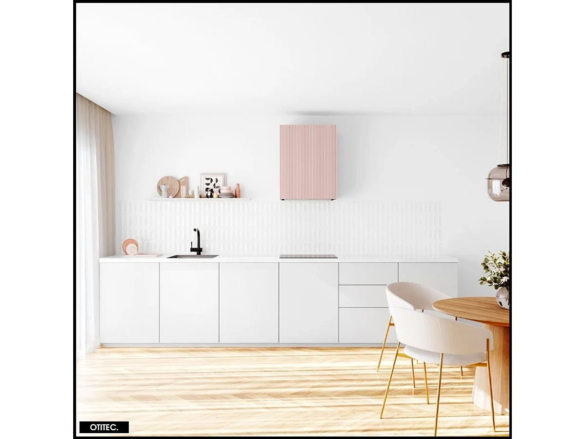 Hotte Murale Aspirante Silencieuse - 60 cm - 720 m3/h - LOWIO - Rose Velour