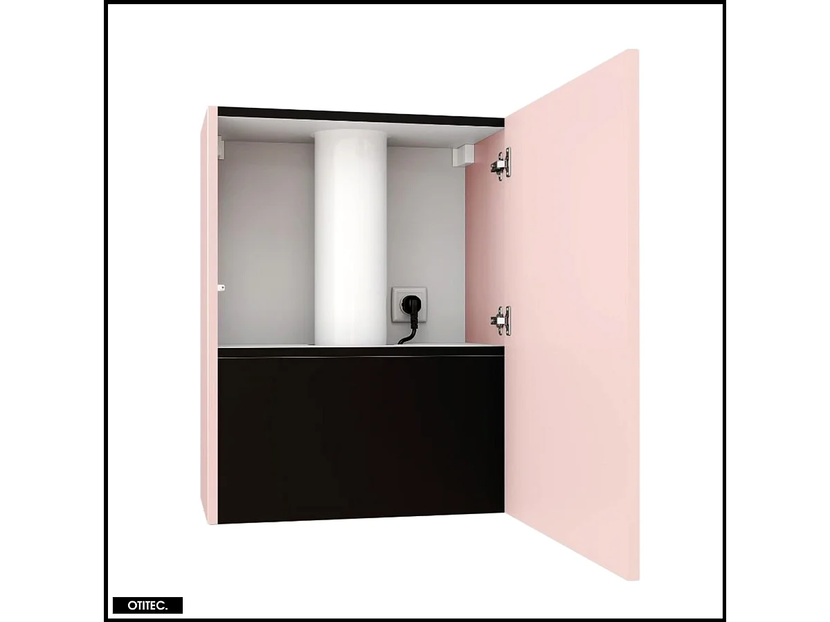 Hotte Murale Aspirante Silencieuse - 60 cm - 720 m3/h - LOWIO - Rose Velour