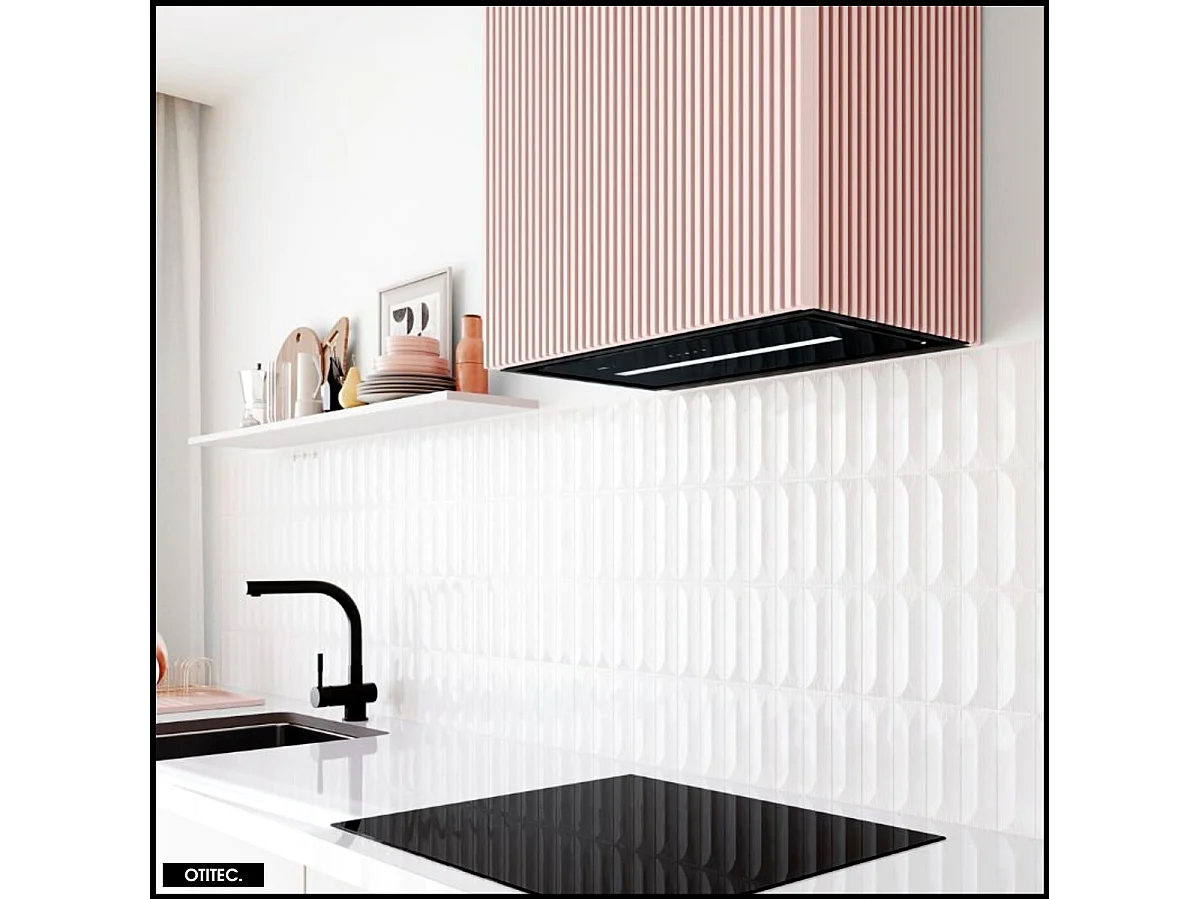 Hotte Murale Aspirante Silencieuse - 60 cm - 720 m3/h - LOWIO - Rose Velour