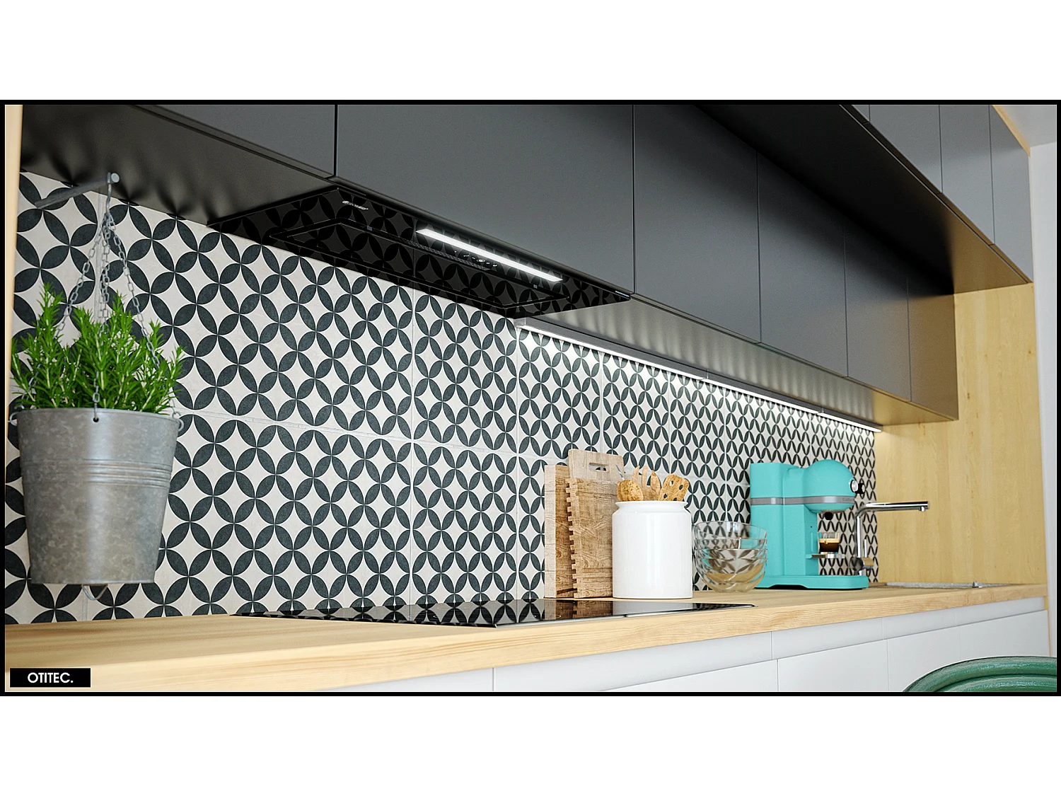 Hotte Casquette Aspirante Silencieuse - 80 cm - 510 m3/h - LOTEO - Noir