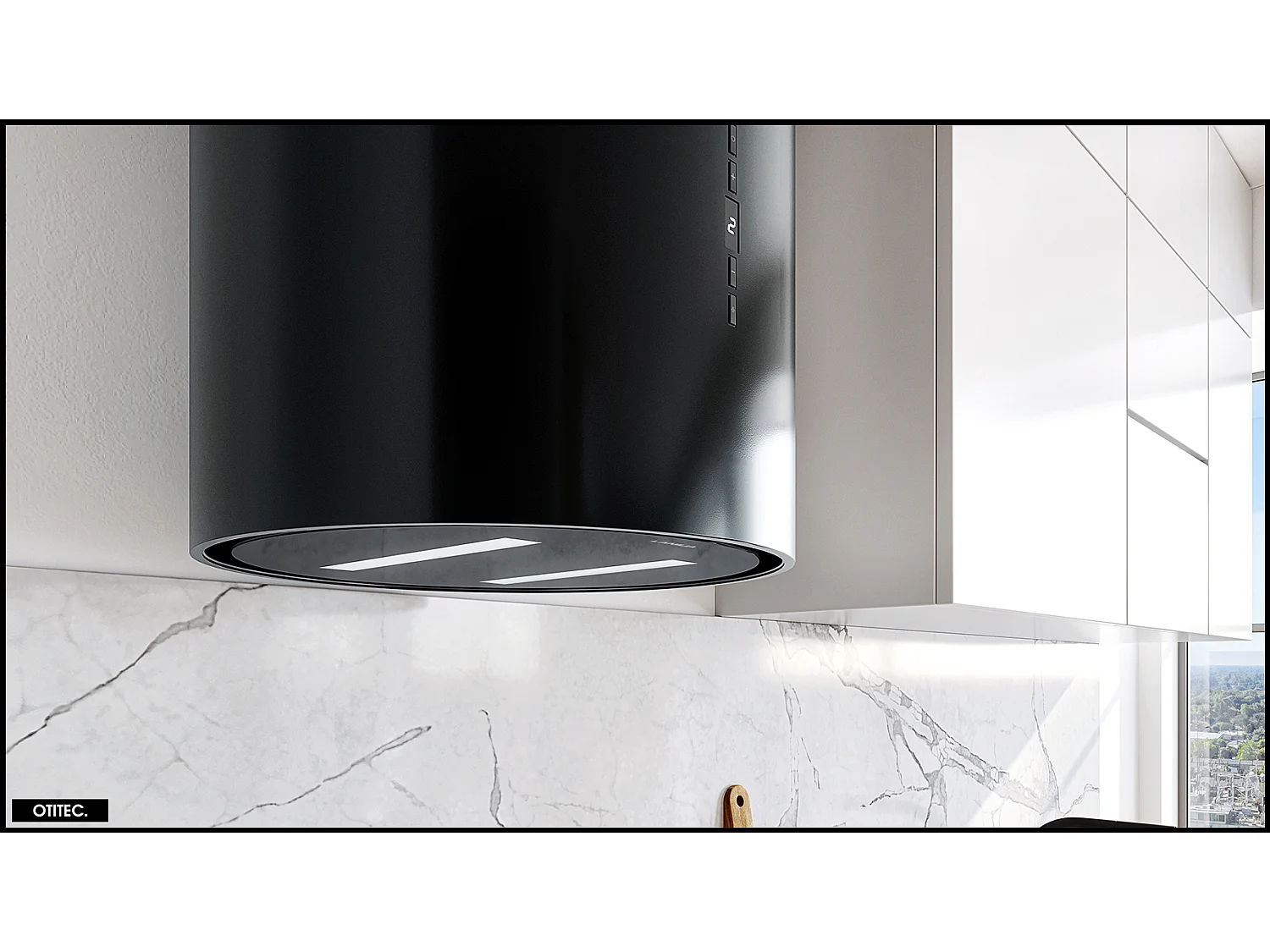 Hotte Murale Aspirante Silencieuse - 39 cm - 715 m3/h - WERENISO - Noir