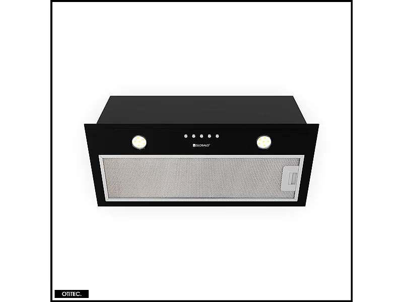 Hotte Casquette Aspirante Silencieuse - 60 cm - 320 m3/h - DELICO - Noir