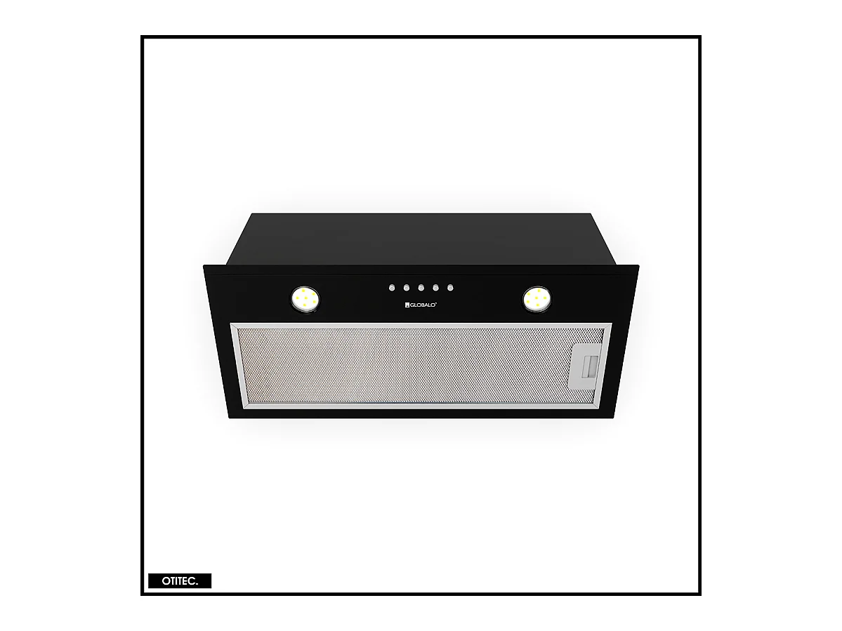 Hotte Casquette Aspirante Silencieuse - 60 cm - 320 m3/h - DELICO - Noir