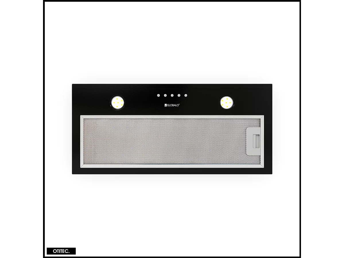 Hotte Casquette Aspirante Silencieuse - 60 cm - 320 m3/h - DELICO - Noir